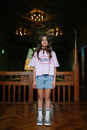 CMF DENIM HEART SHORTS