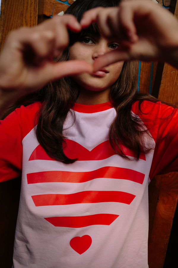 CMF STRIPED HEART CROPPED T-SHIRT