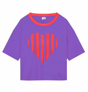 CMF CROPPED HEART T-SHIRT PURPLE